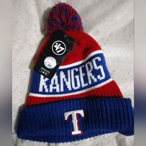 NWT '47 Texas Rangers Red White Blue Pom Pom Knit Beanie Unisex